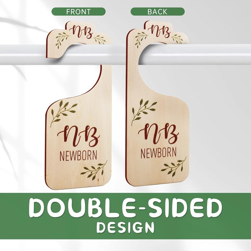 ITDYB Baby Closet Dividers - Set of 8 Wooden Double-Sided Baby Clothes Organizer from Newborn to Toddler for Daily Gender-Neutral Baby Nursery Decor - Image 3